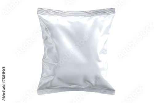 Sleek Silver Foil Pouch Mockup Against Black Backdrop For Product Packaging Design Presentations