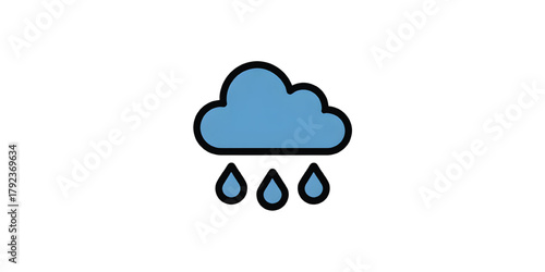 Transparent with three icon cloud raindrops