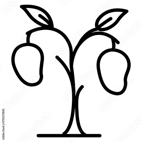 Mango Tree icon vector image. Can be used for Agriculture.