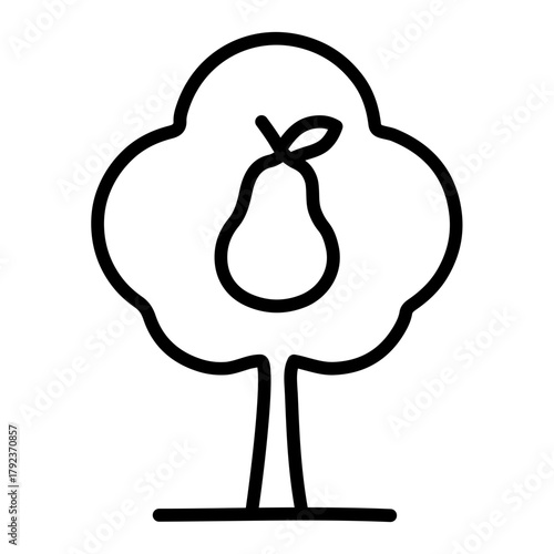 Pear Tree icon vector image. Can be used for Agriculture.