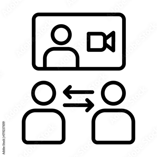Collaboration Video icon vector image. Can be used for Video Blog.