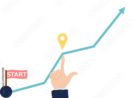 目標達成へのロードマップのイラスト