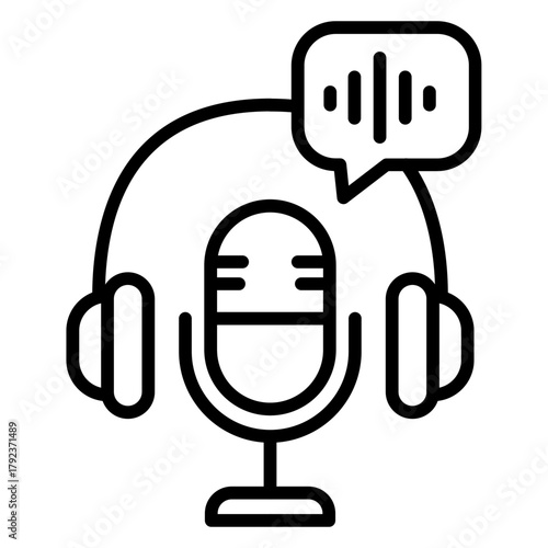 Podcasting icon vector image. Can be used for Video Blog.