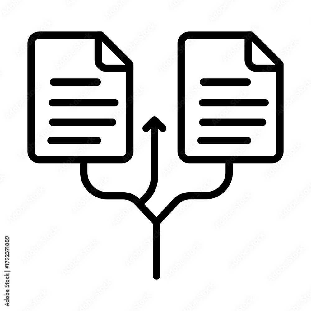 Obraz premium File Merge icon vector image. Can be used for Documents And Files.