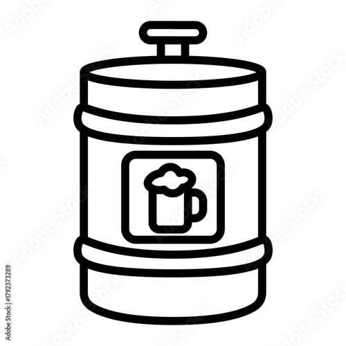 Beer Keg icon vector image. Can be used for Bar.