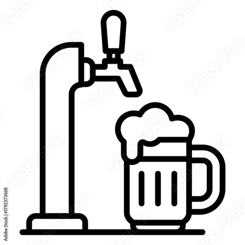 Draft Beer icon vector image. Can be used for Bar.