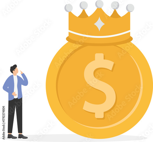 king money sign vector design. money coin with crown icon illustrations
