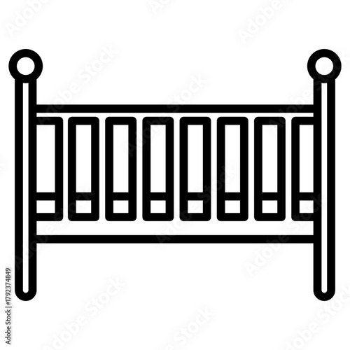 Baby Crib icon vector image. Can be used for Maternity.