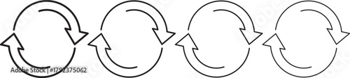 Swap arrow icon in circular. Flat vector icon representing transfer, swap, exchange, spin, or flip actions. exchange arrow icons - Swap icon with two arrows.
