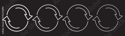 Swap arrow icon in circular. Flat vector icon representing transfer, swap, exchange, spin, or flip actions. exchange arrow icons - Swap icon with two arrows.
