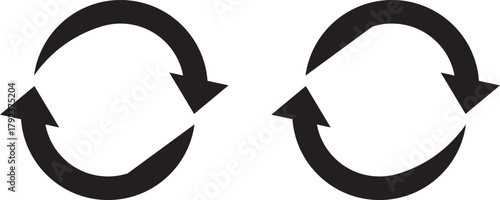 Swap arrow icon in circular. Flat vector icon representing transfer, swap, exchange, spin, or flip actions. exchange arrow icons - Swap icon with two arrows.

