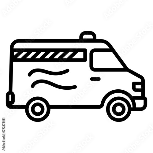 Crime Scene Van icon vector image. Can be used for Crime Investigation.