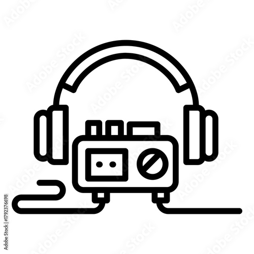 Headphone Amp icon vector image. Can be used for Artist Studio.