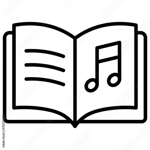 Lyric Book icon vector image. Can be used for Artist Studio.