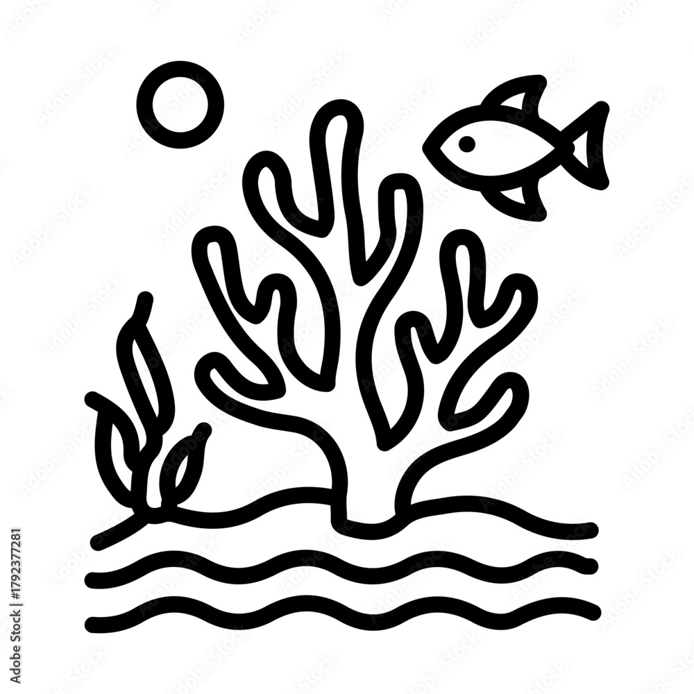 Obraz premium Coral Reef icon vector image. Can be used for Geography.