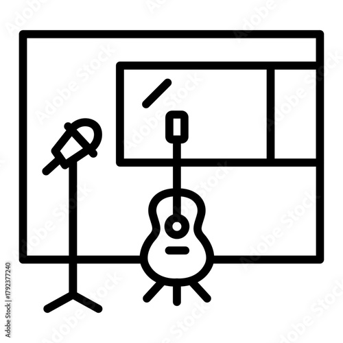 Rehearsal Room icon vector image. Can be used for Artist Studio.
