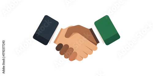Handshake style partnership transparent background vector representing icon