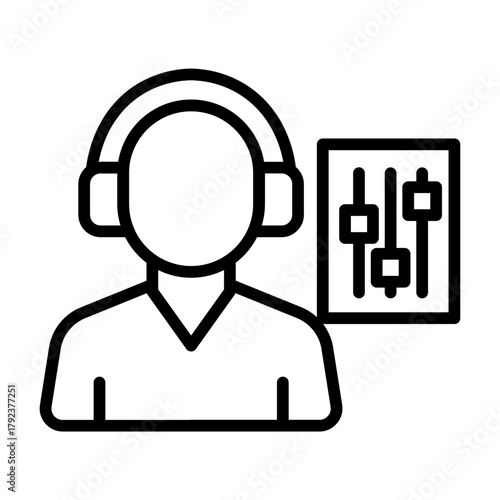 Sound Engineer icon vector image. Can be used for Artist Studio.