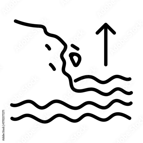 Coastal Erosion icon vector image. Can be used for Geography.