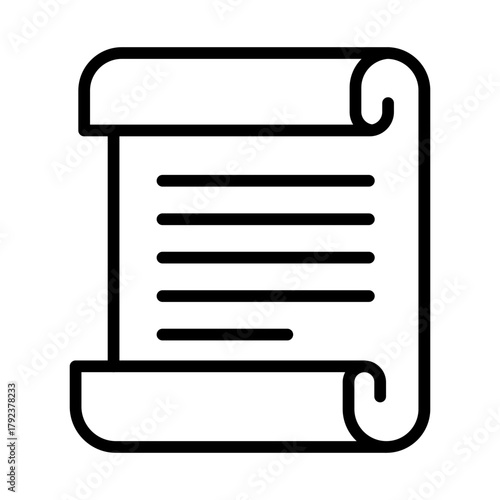 Manuscript Scroll icon vector image. Can be used for Archeology.