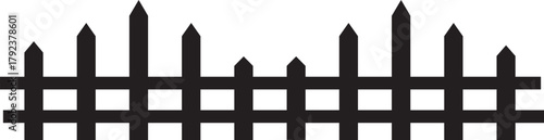 Fence icons set. Various fence icon set in black and transparent background different styles
