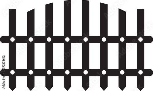Fence icons set. Various fence icon set in black and transparent background different styles
