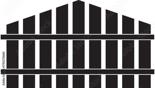 Fence icons set. Various fence icon set in black and transparent background different styles
