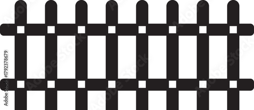 Fence icons set. Various fence icon set in black and transparent background different styles
