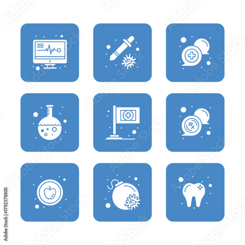 Health Care and medical icon set collection. Vector icon illustration