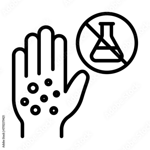 Contact Dermatitis icon vector image. Can be used for Dermatology.