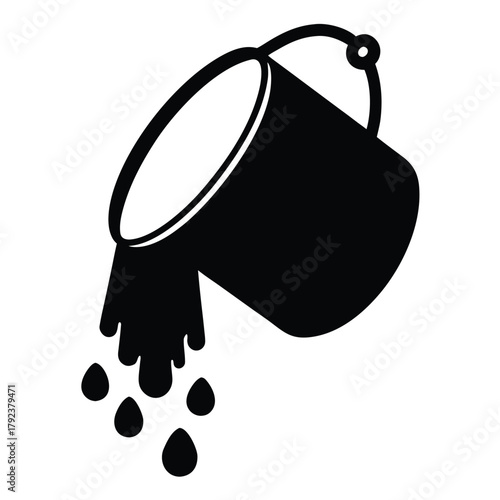 falling paint bucket   paint spilling all over som