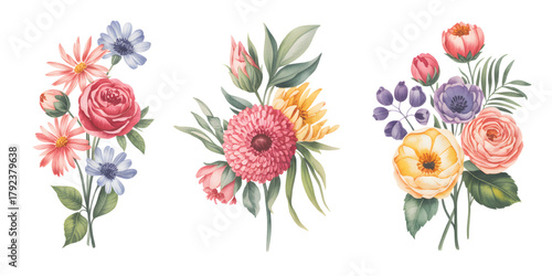 With harmony watercolor arrangements cluster flower color grouping natural