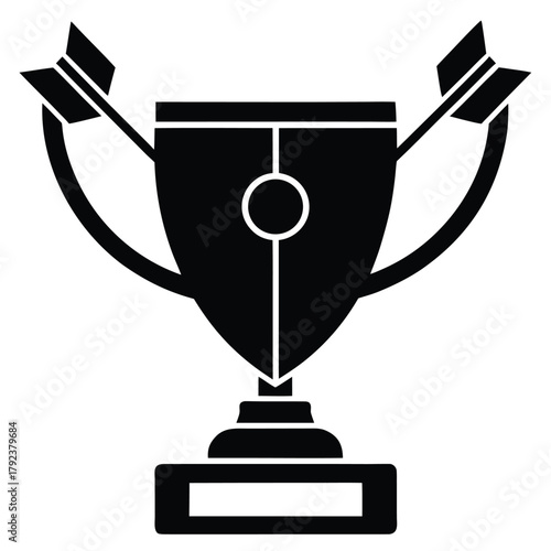 trophy with arrow vector icon