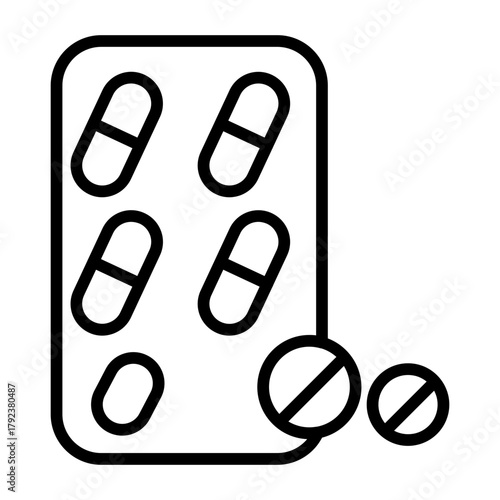 Antibiotic Pills icon vector image. Can be used for Tuberculosis.