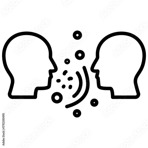 Airborne Spread icon vector image. Can be used for Tuberculosis.