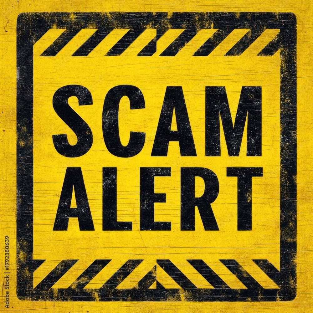 Fototapeta premium Warning sign scam alert