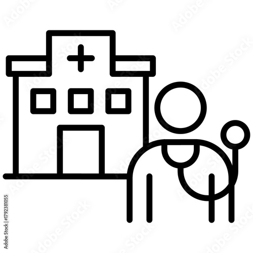 Outpatient Care icon vector image. Can be used for Tuberculosis.