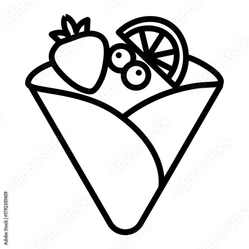 Fruit Crepe icon vector image. Can be used for Brunch.