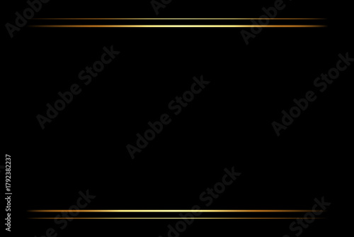 Elegant black background with thin golden horizontal borders on the top and bottom, creating a luxurious and minimalist frame ideal for invitations, banners, and premium designs.