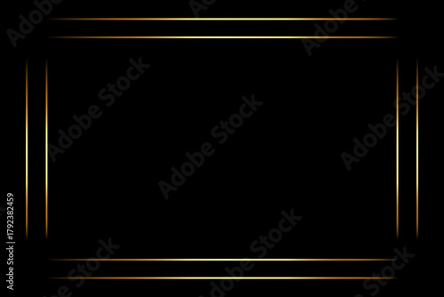 Elegant black background with thin golden horizontal borders on the top and bottom, creating a luxurious and minimalist frame ideal for invitations, banners, and premium designs.