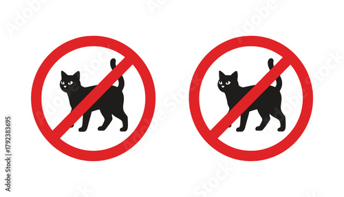 No cats allowed sign vector illustration prohibition symbol