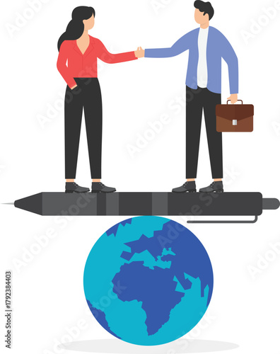 Perfect negotiation of business benefits, investment partnership, sign contract, collaboration or cooperation concept.
