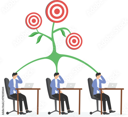 Brainstorming to finding best idea for business, teamwork, collaboration,

