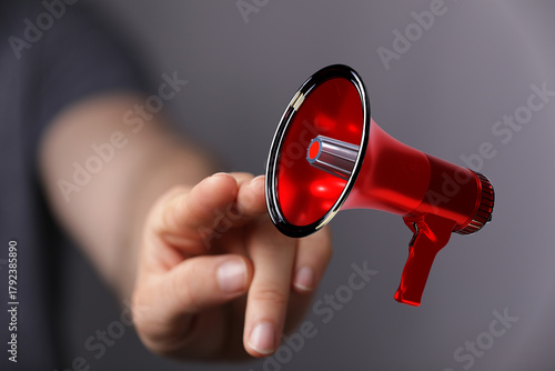 Close-up of a hand pointing...