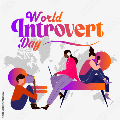 An illustration celebrating World Introvert Day (January 2nd)