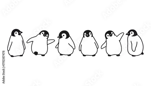 Cute cartoon penguin vector illustration adorable baby penguins