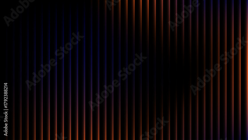 Abstract dark background with vertical gradient lines of orange and blue