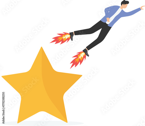 Boost your career development, Getting fast promotion job, career growth, reach higher position in short time, quick self development concept,

