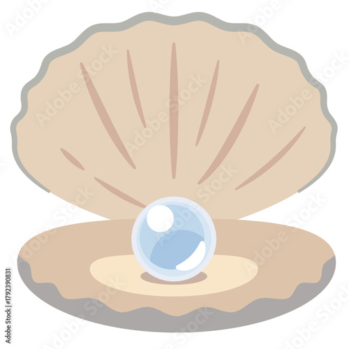 美しい光沢を放つ一粒の真珠 シンプルなベクターイラスト
