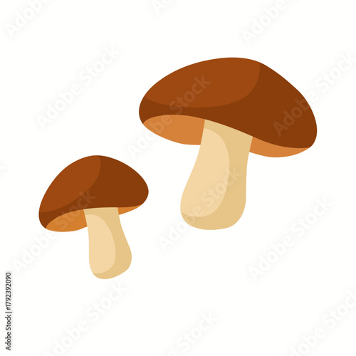 Brown Forest Mushrooms Vector Illustration